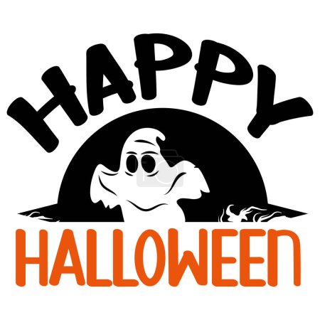 Illustration for Happy halloween  typographic vector design, isolated text, lettering composition - Royalty Free Image