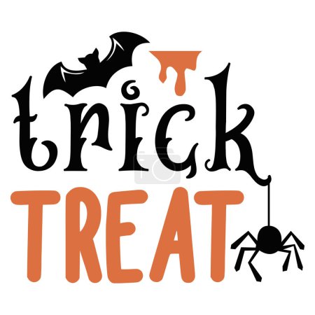 Illustration for Trick treat  typographic vector design, isolated text, lettering composition - Royalty Free Image