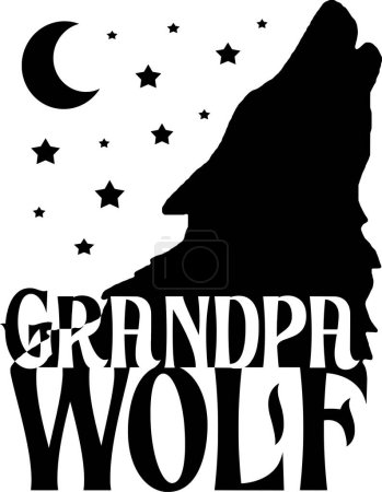 Illustration for Grandpa woolf  typographic vector design, isolated text, lettering composition - Royalty Free Image