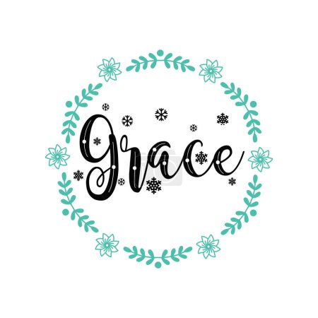 Illustration for Grace  typographic vector design, isolated text, lettering composition - Royalty Free Image