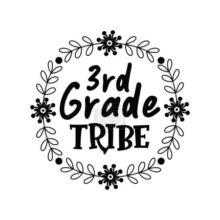 Illustration for 3rd grage tribe  typographic vector design, isolated text, lettering composition - Royalty Free Image