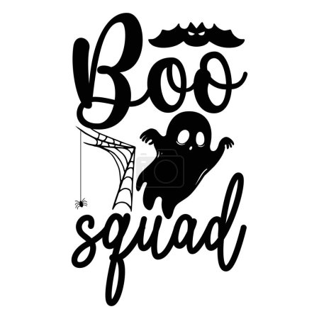 Illustration for Boo squad  typographic vector design, isolated text, lettering composition - Royalty Free Image