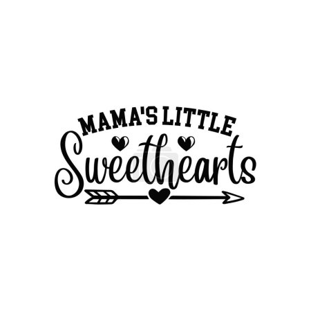 Ilustración de Mami 's little sweethearts diseño de vectores tipográficos, texto aislado, composición de letras - Imagen libre de derechos