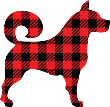 Illustration for Dog figure made of checked pattern - Royalty Free Image