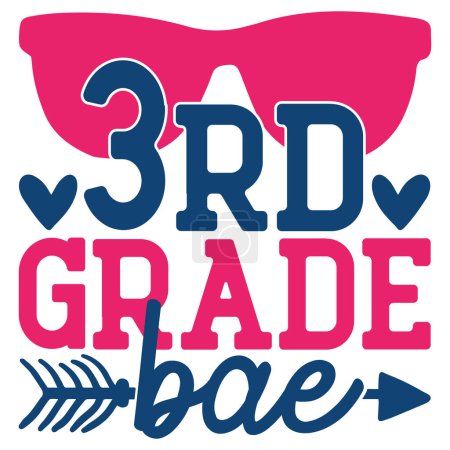 Illustration for 3rd grade bae  typographic vector design, isolated text, lettering composition - Royalty Free Image