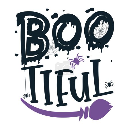 Ilustración de Diseño vectorial tipográfico halloween, texto aislado, composición de letras - Imagen libre de derechos