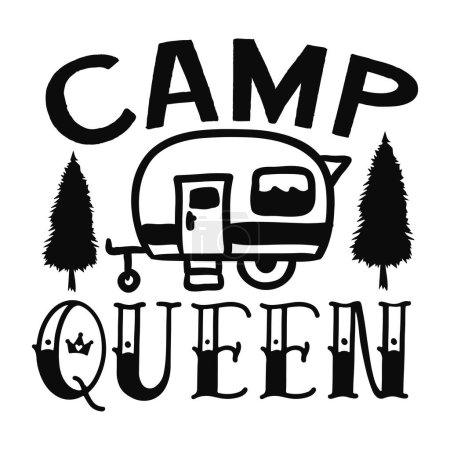 Illustration for Camp quuen  typographic vector design, isolated text, lettering composition - Royalty Free Image