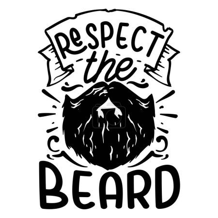 Ilustración de Respetar el diseño del vector tipográfico barba, texto aislado, composición de letras - Imagen libre de derechos