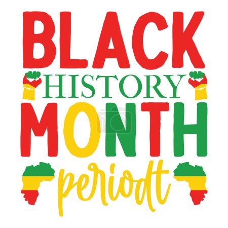 Téléchargez les illustrations : Black history month  typographic vector design, isolated text, lettering composition - en licence libre de droit