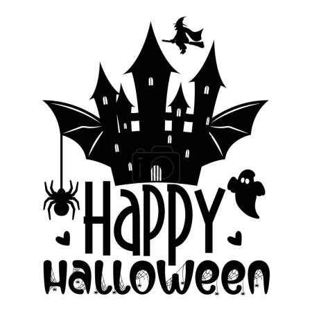 Foto de Feliz halloween diseño de vectores tipográficos, texto aislado, composición de letras - Imagen libre de derechos