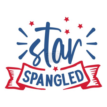 star spangled  typographic vector design, isolated text, lettering composition  