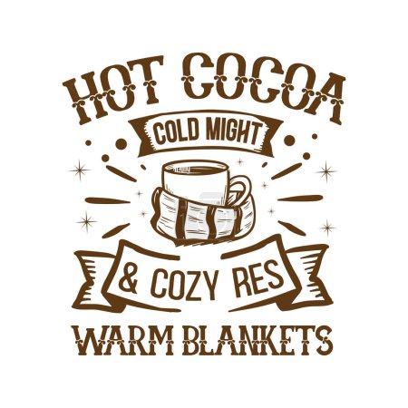 Illustration for Hot cocoa  typographic vector design, isolated text, lettering composition - Royalty Free Image