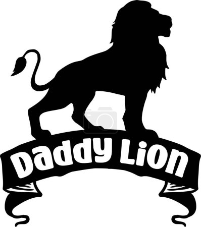 Illustration for Daddy lion  typographic vector design, isolated text, lettering composition - Royalty Free Image