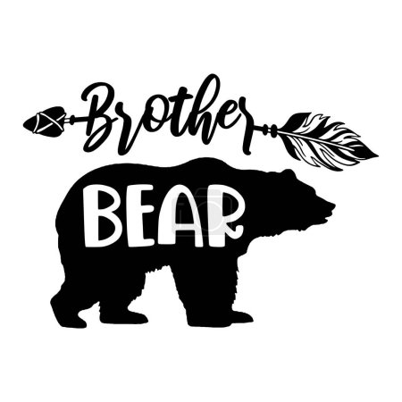 Illustration for Brother bear  typographic vector design, isolated text, lettering composition - Royalty Free Image