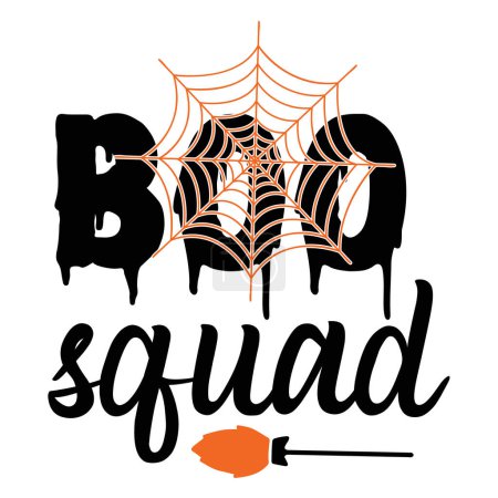 Ilustración de Boo squad diseño de vectores tipográficos, texto aislado, composición de letras - Imagen libre de derechos