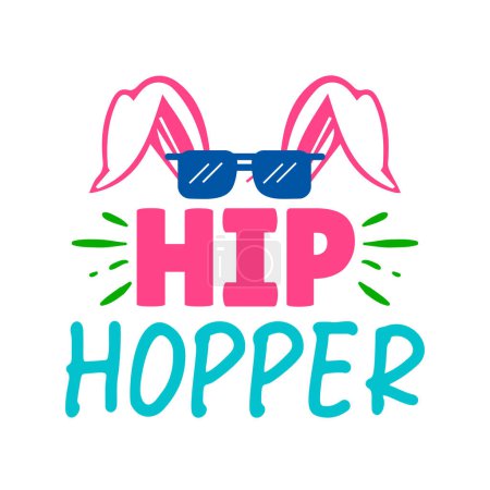 Illustration for Hip hopper  typographic vector design, isolated text, lettering composition - Royalty Free Image
