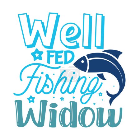 Ilustración de Pesca viuda diseño tipográfico vectorial, texto aislado, composición de letras - Imagen libre de derechos