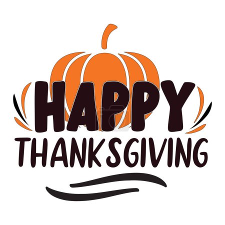 Illustration for Happy Thanksgiving  typographic vector design, isolated text, lettering composition - Royalty Free Image