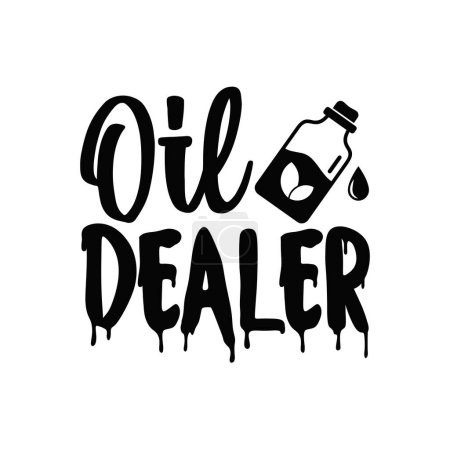 Illustration for Oil dealer  typographic vector design, isolated text, lettering composition - Royalty Free Image