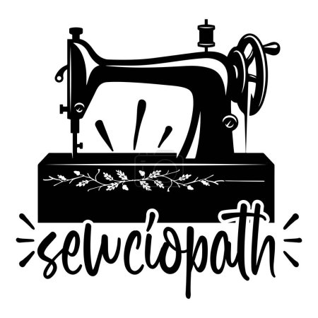 Illustration for Sewciopath  typographic vector design, isolated text, lettering composition - Royalty Free Image