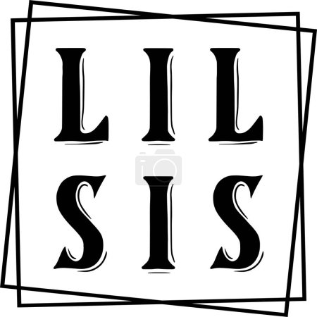 Ilustración de Lil sis diseño tipográfico vectorial, texto aislado, composición de letras - Imagen libre de derechos