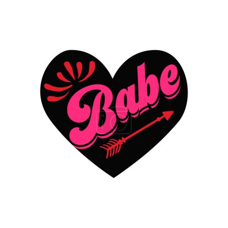 Ilustración de Babe diseño de vectores tipográficos, texto aislado, composición de letras - Imagen libre de derechos