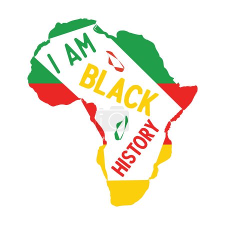 i am black history  typographic vector design, isolated text, lettering composition 