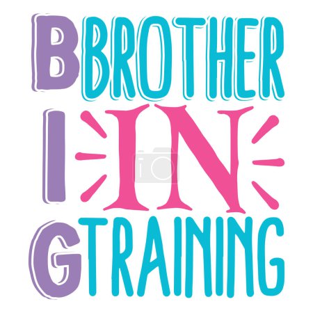 Ilustración de Hermano mayor en el diseño de vectores tipográficos de formación, texto aislado, composición de letras - Imagen libre de derechos