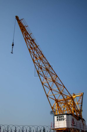 Photo for Crane dealership for construction business. - Royalty Free Image