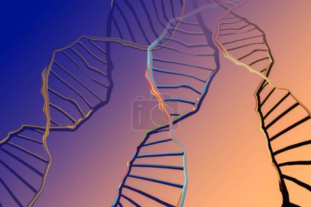 Foto de Genoma concepto de secuenciación de edición de genomas. Biotecnología de moléculas - Imagen libre de derechos