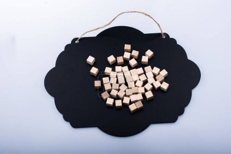 Photo for Wooden toy cubes as  educational and business concept objects - Royalty Free Image