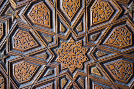 Téléchargez les photos : Art turc ottoman avec motifs géométriques sur bois - en image libre de droit