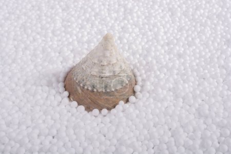 Photo for On little  white polystyrene foam balls - Royalty Free Image