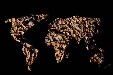Photo for Roughly outlined world map with stone gravel pebble fillings - Royalty Free Image