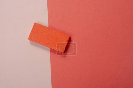 Photo for Red color domino blocks placed in view - Royalty Free Image