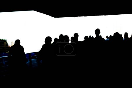 Photo for Silhouette of  walking  Crowd of people - Royalty Free Image