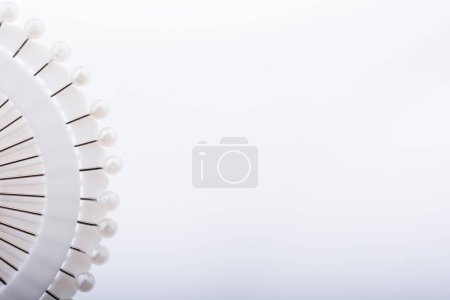 Photo for White round needle set on a white background - Royalty Free Image