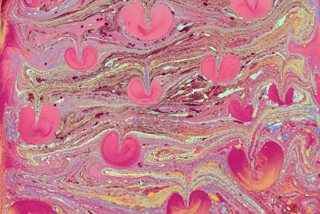 Photo for Abstract marbling pattern for fabric,  design. Heart, love, romantic concept - Royalty Free Image