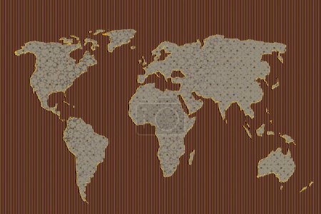 Photo for World map design.  Earth with continents.  Map of europe and america, Asia and Australia. Flat Earth map template for web site pattern, anual report, inphographics. - Royalty Free Image