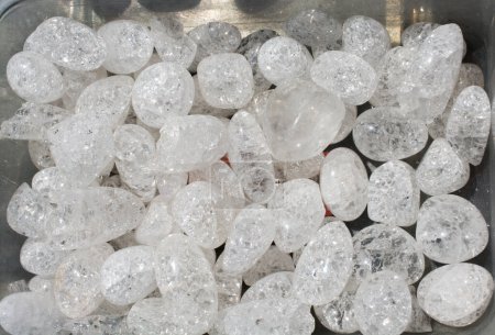 Photo for Crystallized quartz (rock-crystal) gem stone as natural mineral rock specimen - Royalty Free Image