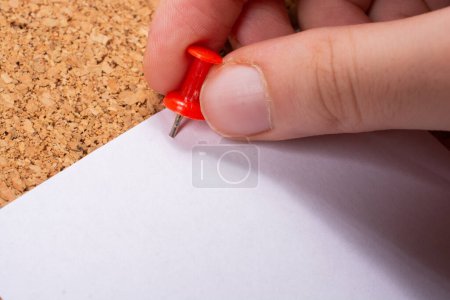 Photo for White paper background and pin - Royalty Free Image