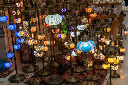 Photo for Mosaic colorful Ottoman lamps  Lanterns - Royalty Free Image