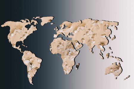 Foto de Mapa del mundo esbozado con un fondo gris - Imagen libre de derechos