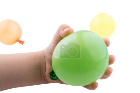 Téléchargez les photos : Ballon à main isolé sur fond blanc pour anniversaire et fête. - en image libre de droit