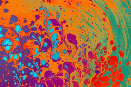Foto de Patrón floral de jaspeado abstracto para tela, diseño de azulejos. textura de fondo - Imagen libre de derechos