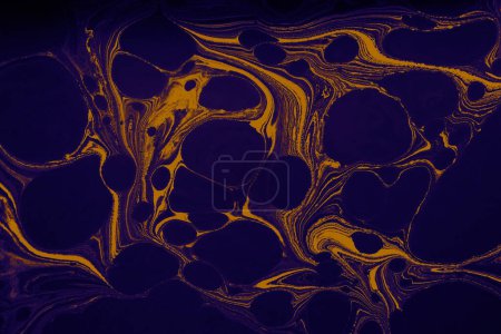 Photo for Ebru marbling handmade art, traditional Ebru technique. abstract background of marble liquid ink art - Royalty Free Image