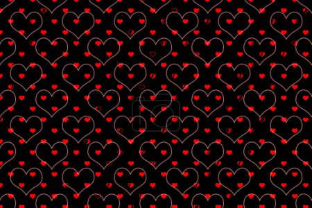 Photo for Hearts patterns template for greeting card or valentine s day - Royalty Free Image