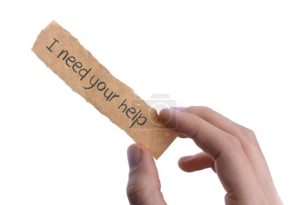 Photo for I need your help wording on paper in hand in view - Royalty Free Image