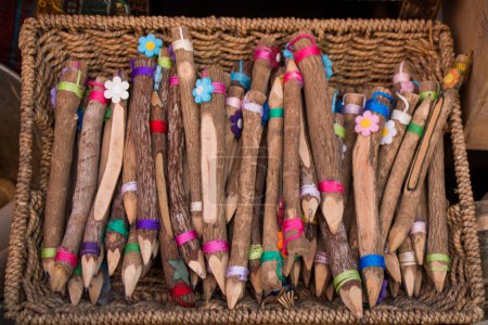 Photo for Color pencil made from real stick wood - Royalty Free Image