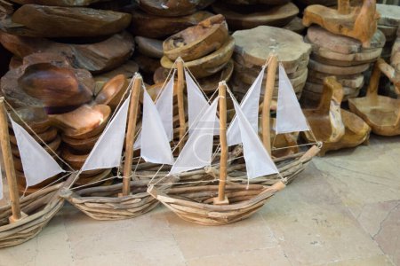 Photo for Set of hand made sail boats in view - Royalty Free Image